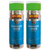 2X Hycote Fluorescent Green Spray Paint 400ml Spray Paint